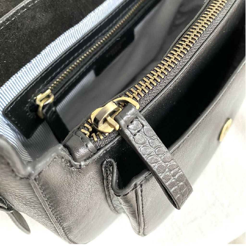 Belton Leather Saddle Bag in Black - Image 5