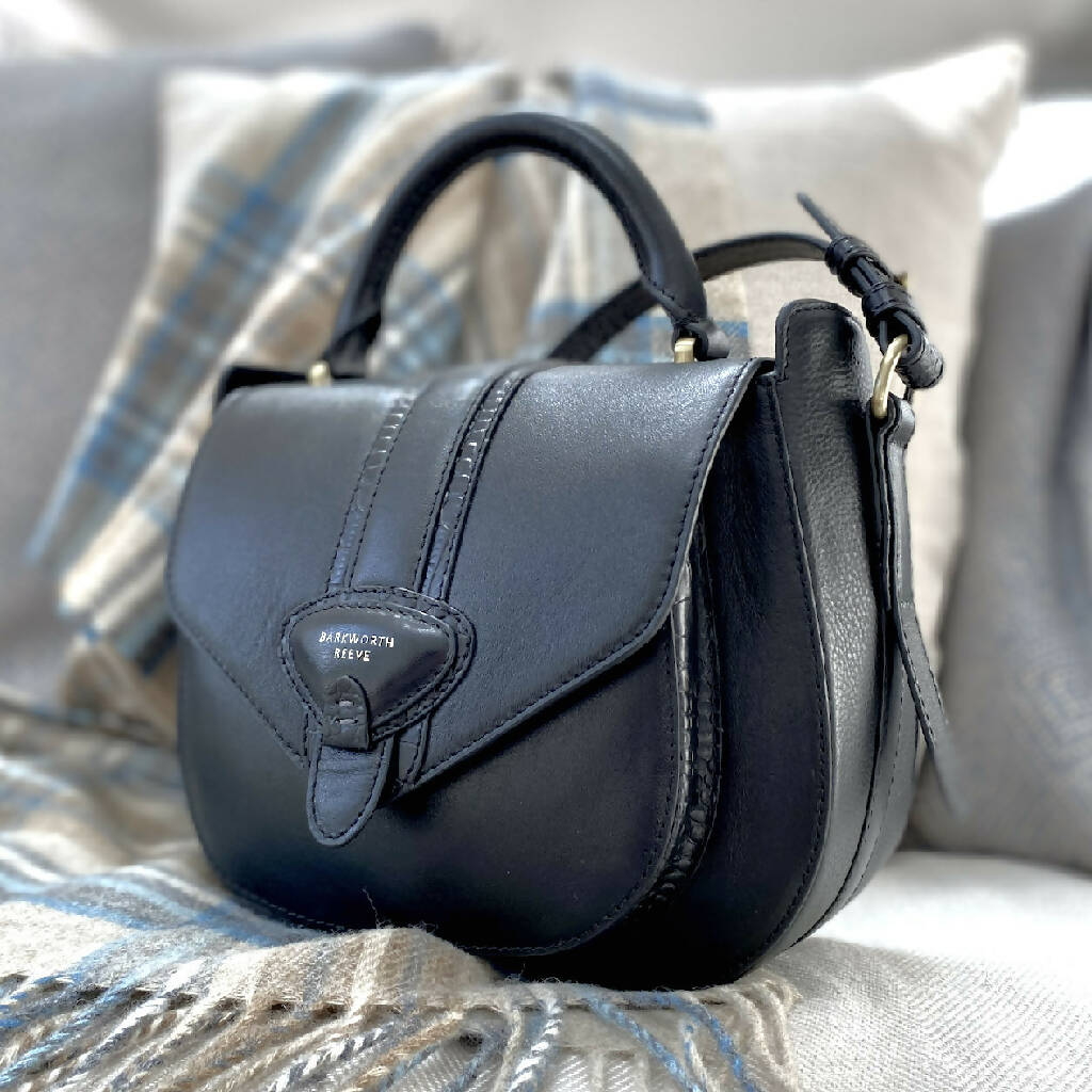 Belton Leather Saddle Bag in Black - Image 9