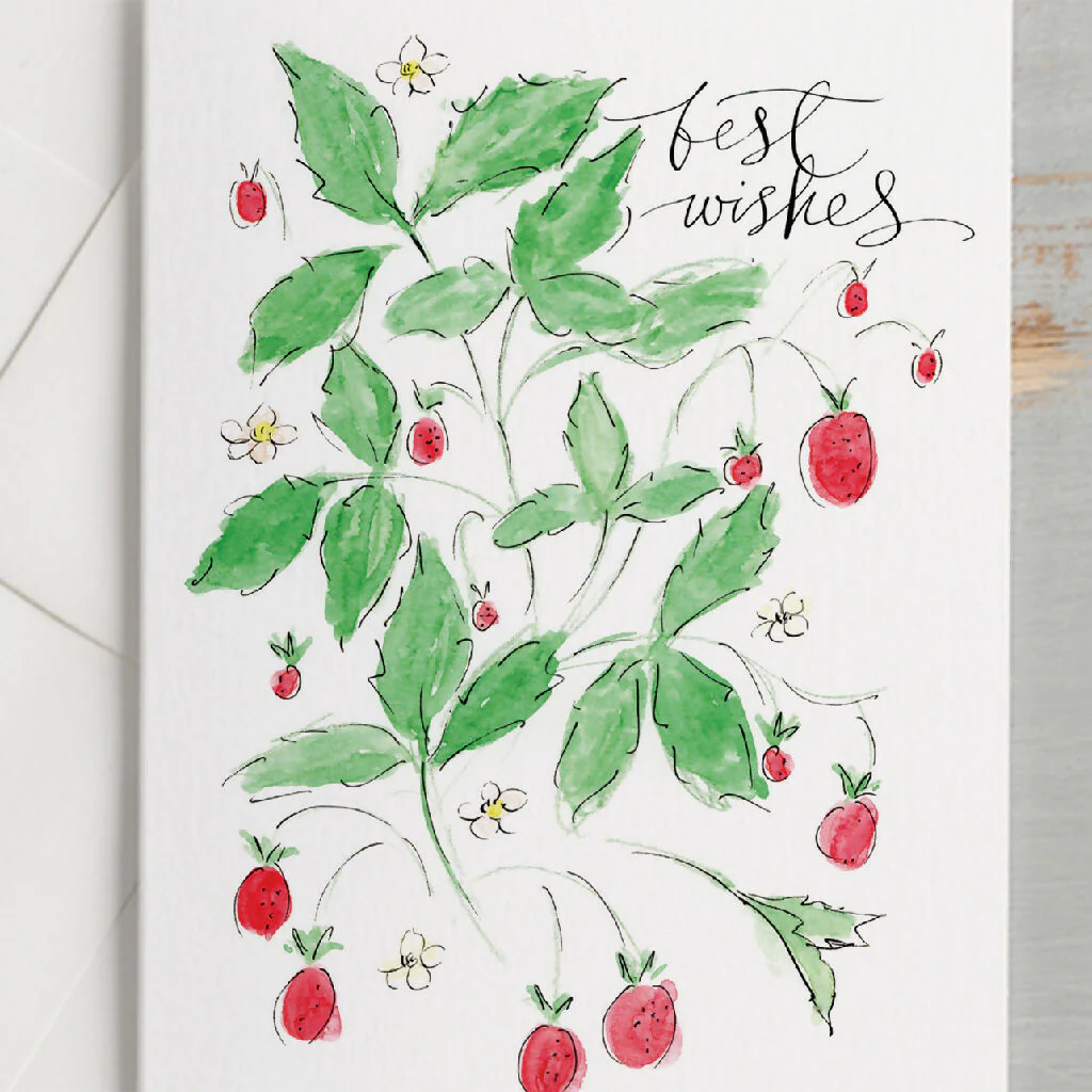 'Best Wishes' Strawberries Card - Image 2