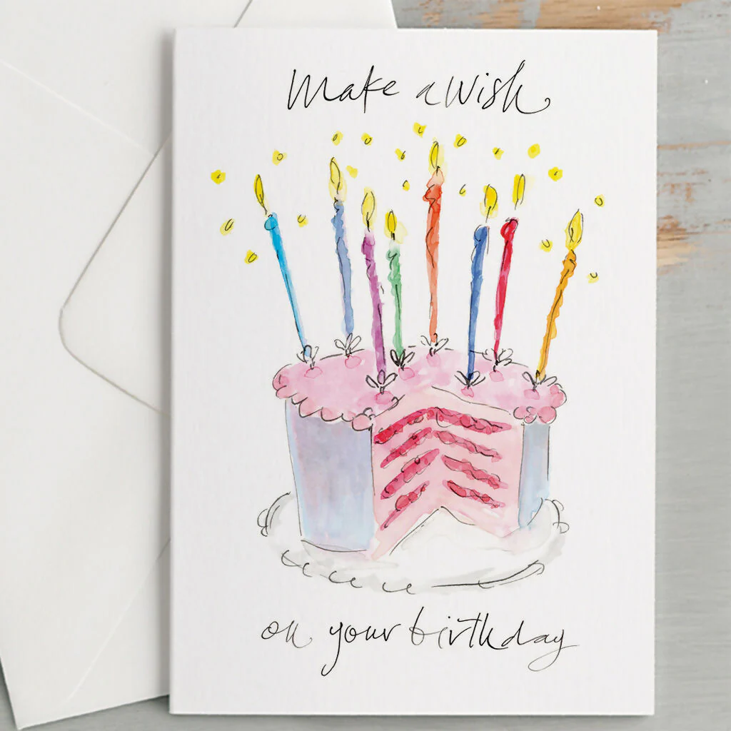 'Make A Wish On Your Birthday' Cake & Candles Birthday Card - Image 2