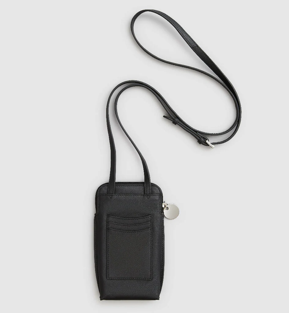 Mabel Sheppard Black Leather Lightning Bolt Ziggy Phone Bag - Image 2