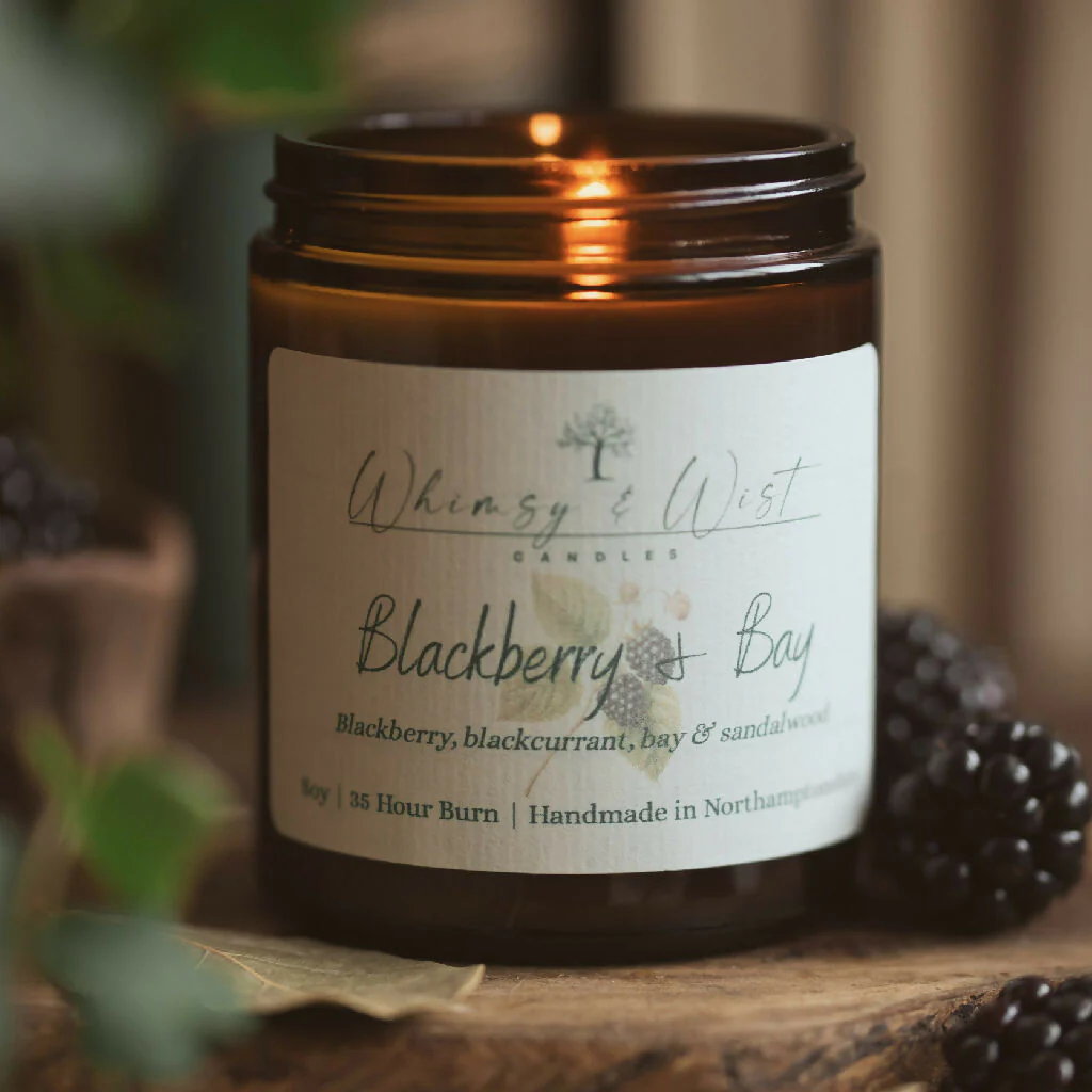 Blackberry & Bay Scented Soy Candle - Image 2