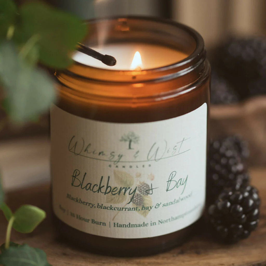 Blackberry & Bay Scented Soy Candle - Image 3