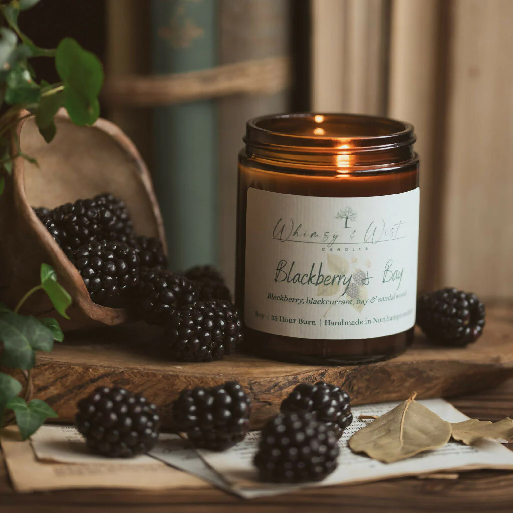 Blackberry & Bay Scented Soy Candle - Image 4