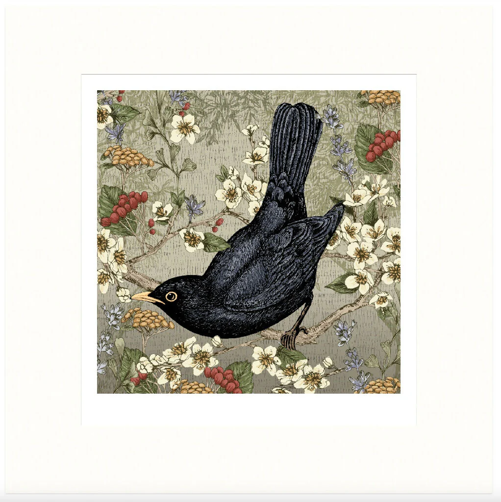 Blackbird Signed and Mounted Giclée Art Print - Image 4