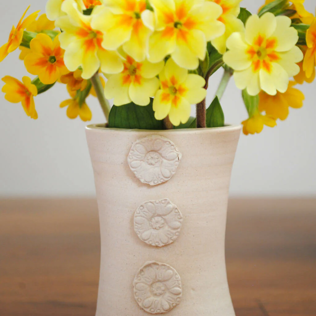 Blossoms Ceramic Vase in Cotton White - Image 3