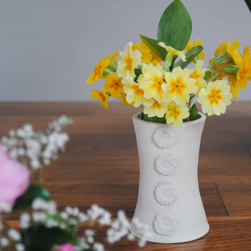 Blossoms Ceramic Vase in Cotton White - Image 4