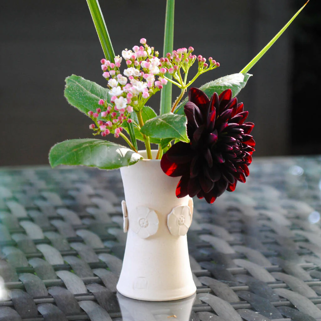 Blossoms Ceramic Vase in Cotton White - Image 5