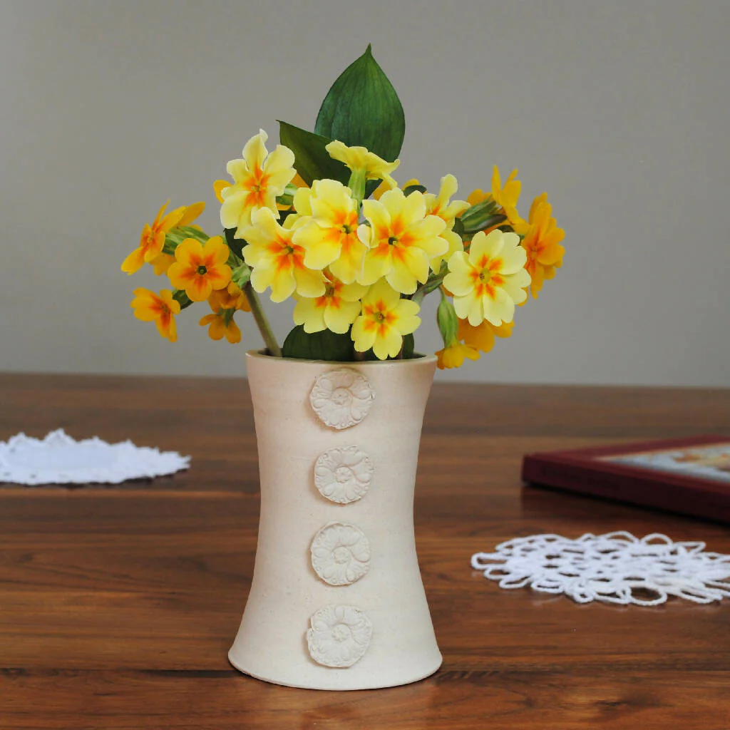 Blossoms Ceramic Vase in Cotton White - Image 6