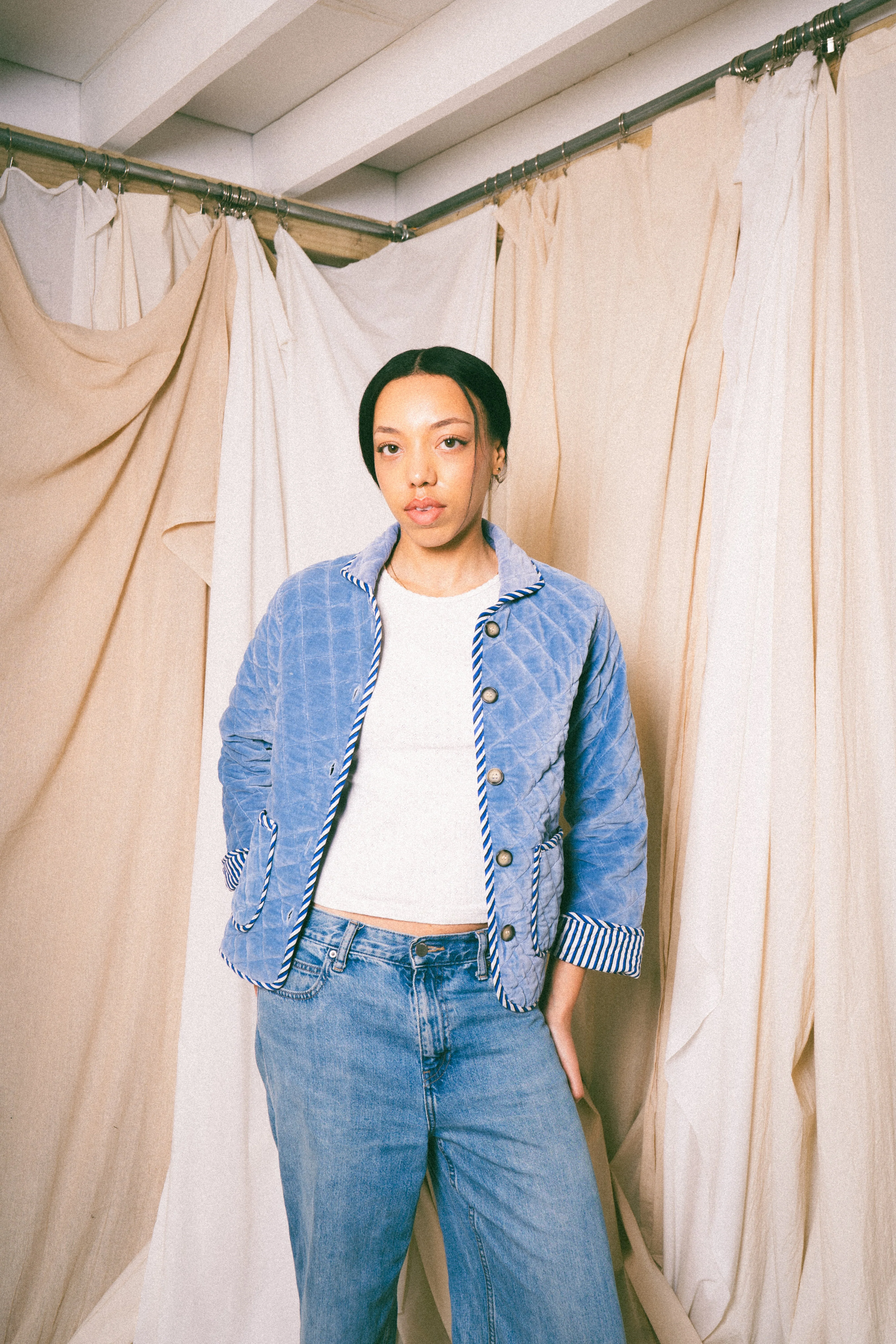 Blue Burford Velvet Jacket - Image 5