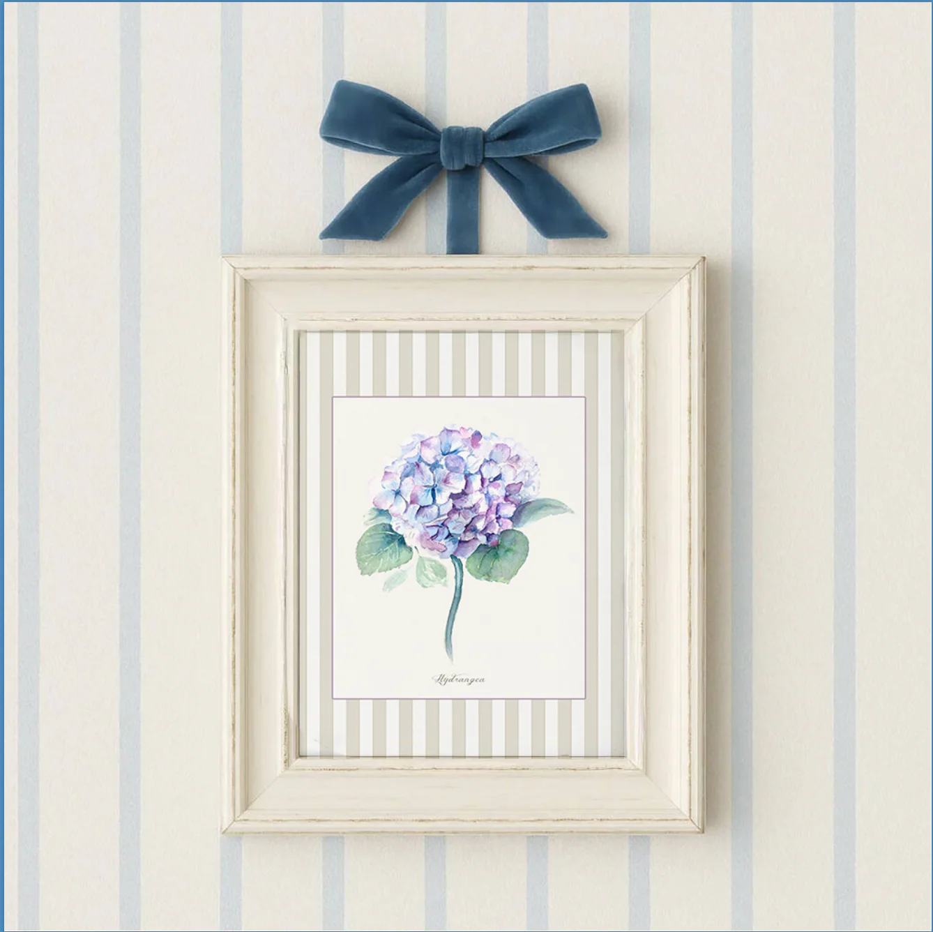 Blue Hydrangea Watercolor Print, Botanical Collection Artwork - Image 2