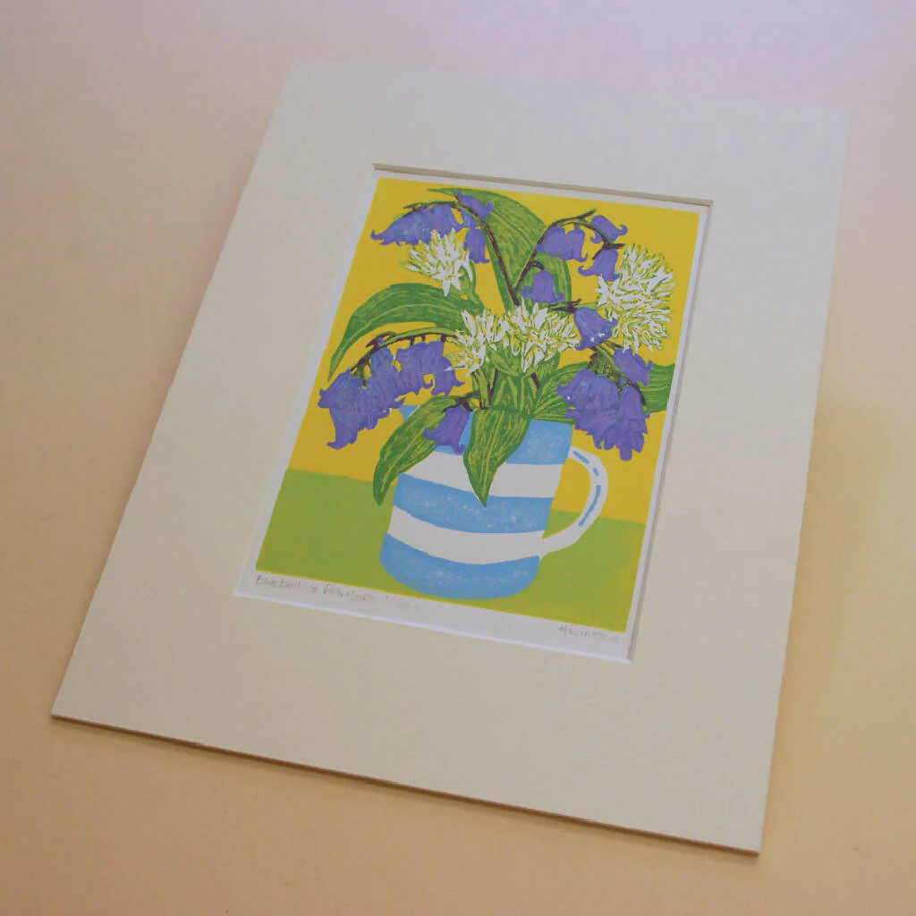 Bluebells and Ramsons - Limited Edition - Original Linocut Print - Image 2