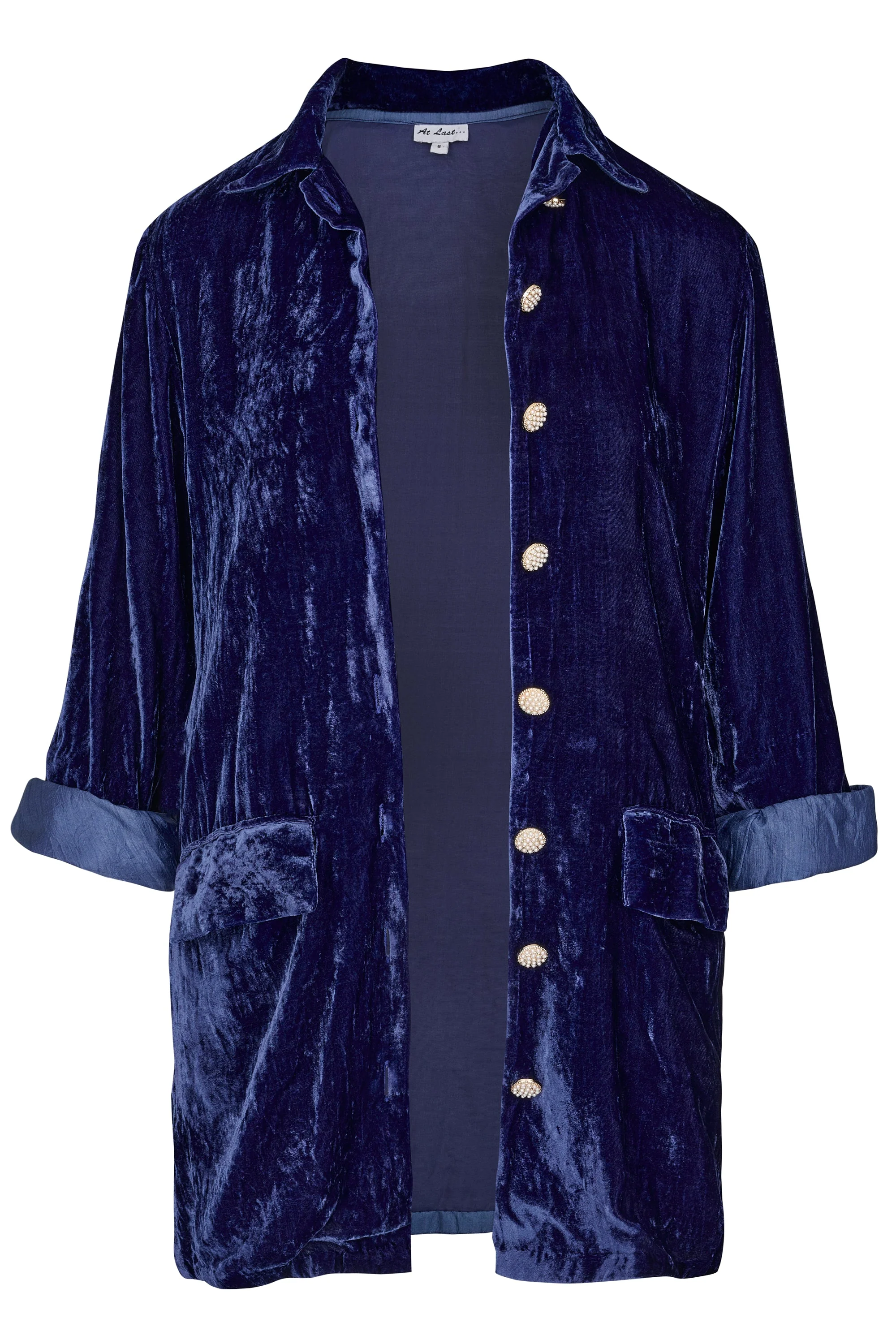 Bonnie Silk Velvet Shirt/Jacket In Tanzinite - Image 3