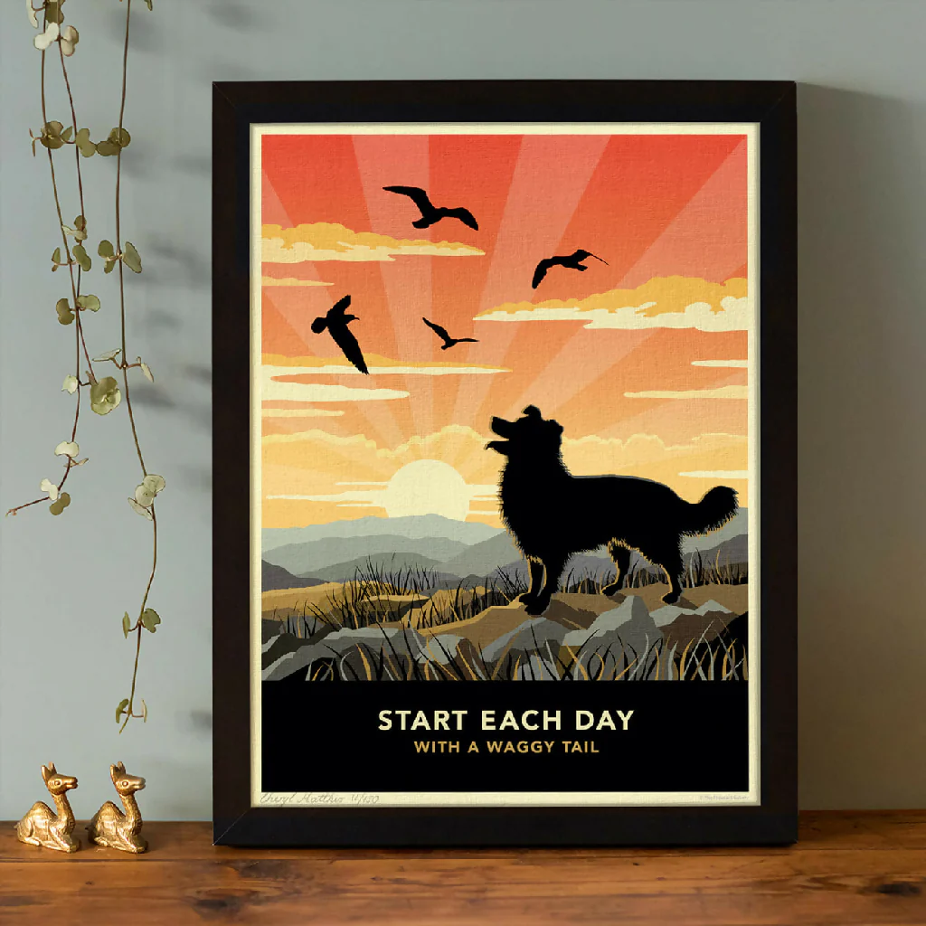 BORDER COLLIE ‘WAGGY TAILS’ LIMITED EDITION ART PRINT
