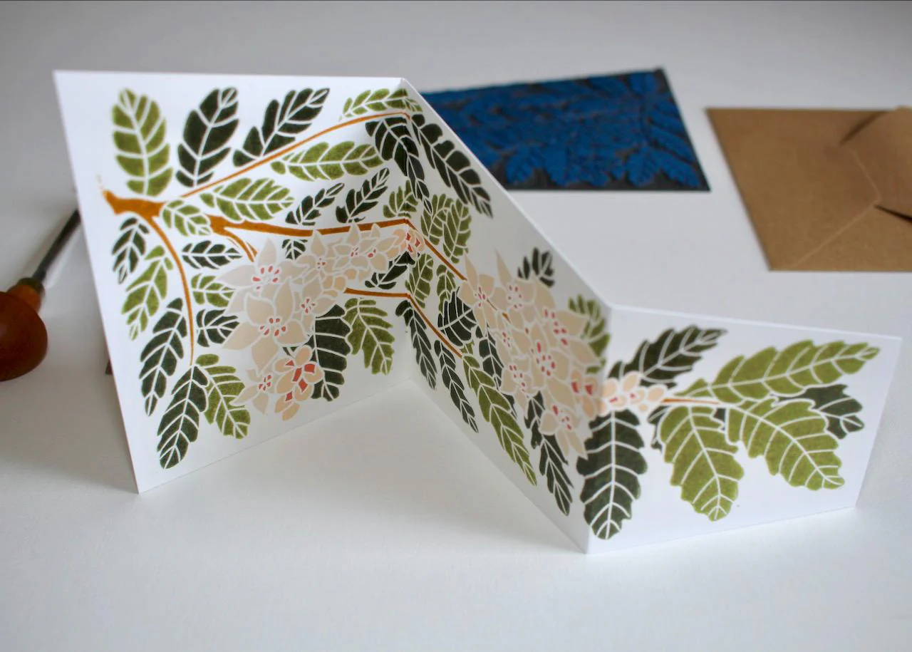 Botanical Frankincense Linocut Greeting Card | Single Card with Envelope - Image 2