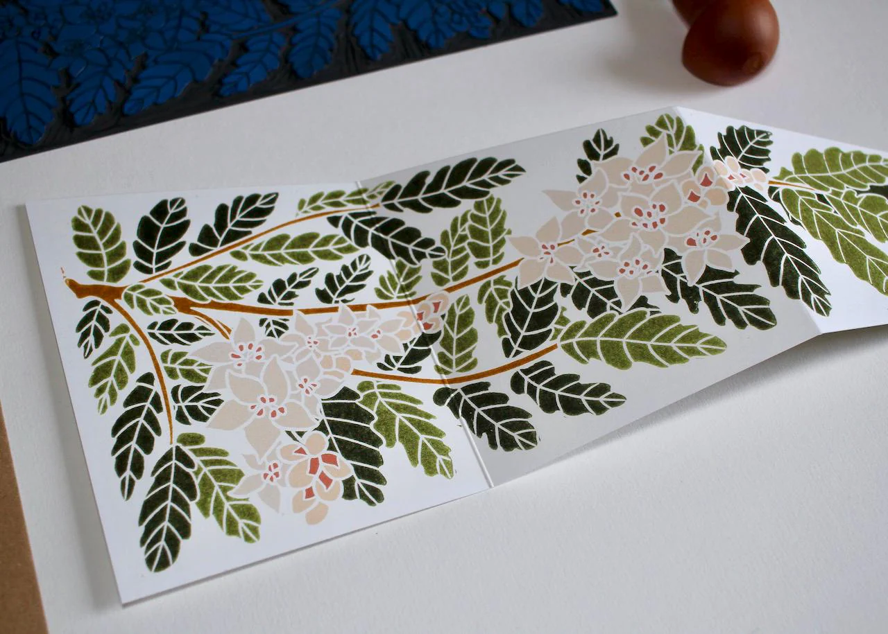 Botanical Frankincense Linocut Greeting Card | Single Card with Envelope - Image 4