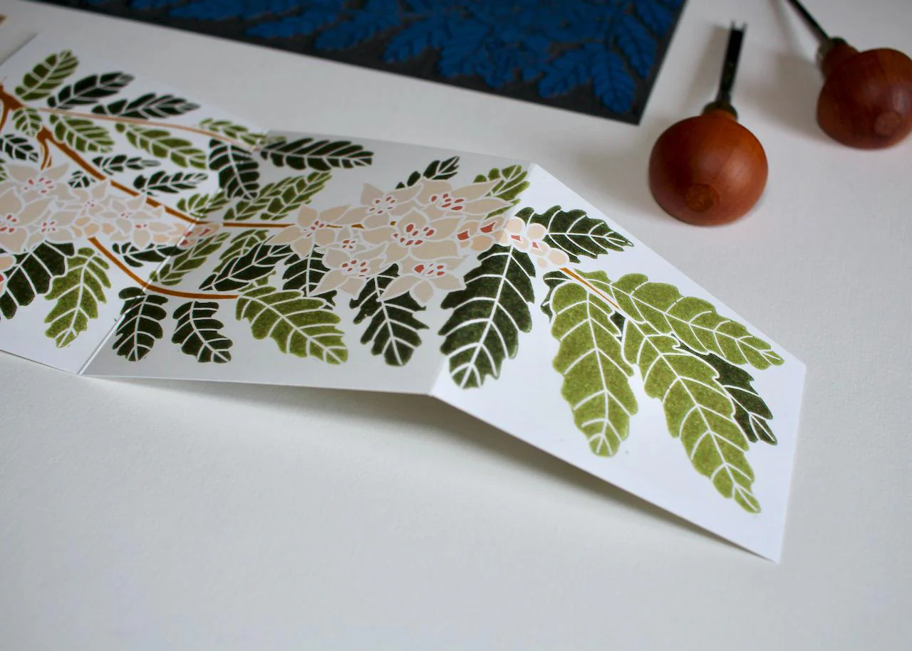 Botanical Frankincense Linocut Greeting Card | Single Card with Envelope - Image 5