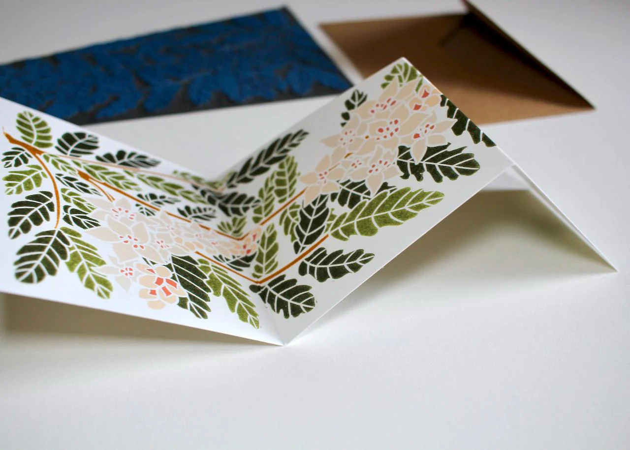 Botanical Frankincense Linocut Greeting Card | Single Card with Envelope - Image 6