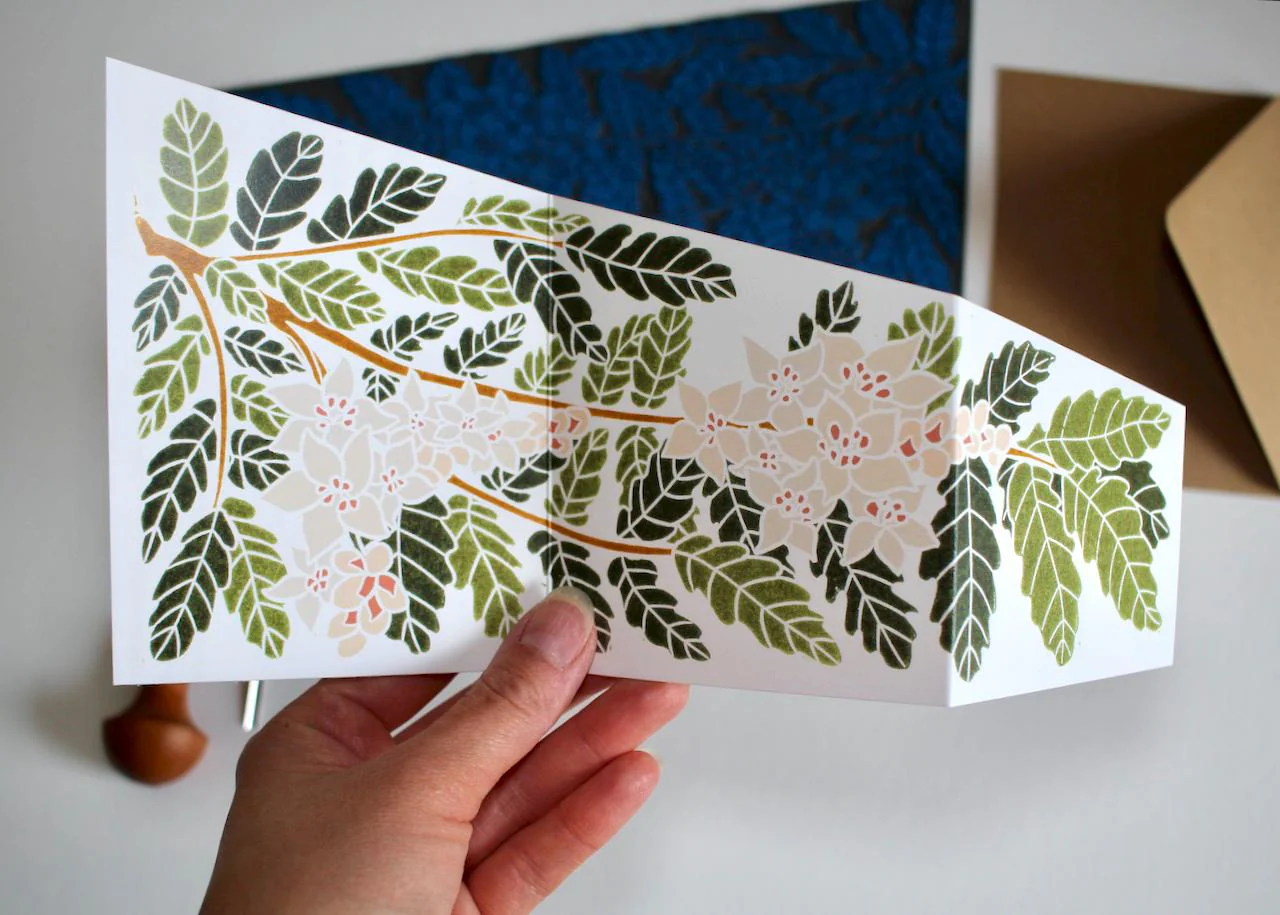 Botanical Frankincense Linocut Greeting Card | Single Card with Envelope - Image 7