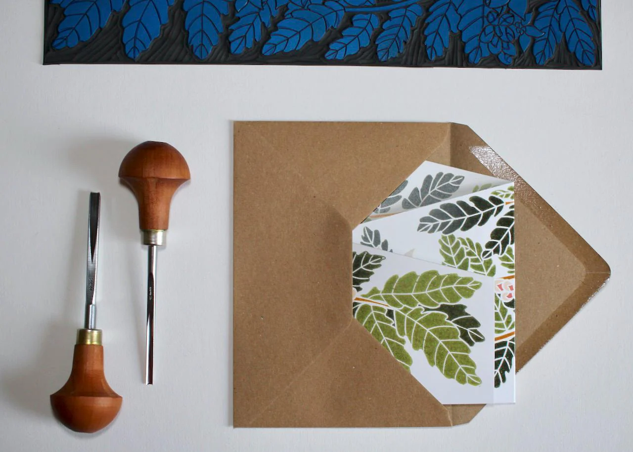 Botanical Frankincense Linocut Greeting Card | Single Card with Envelope - Image 8