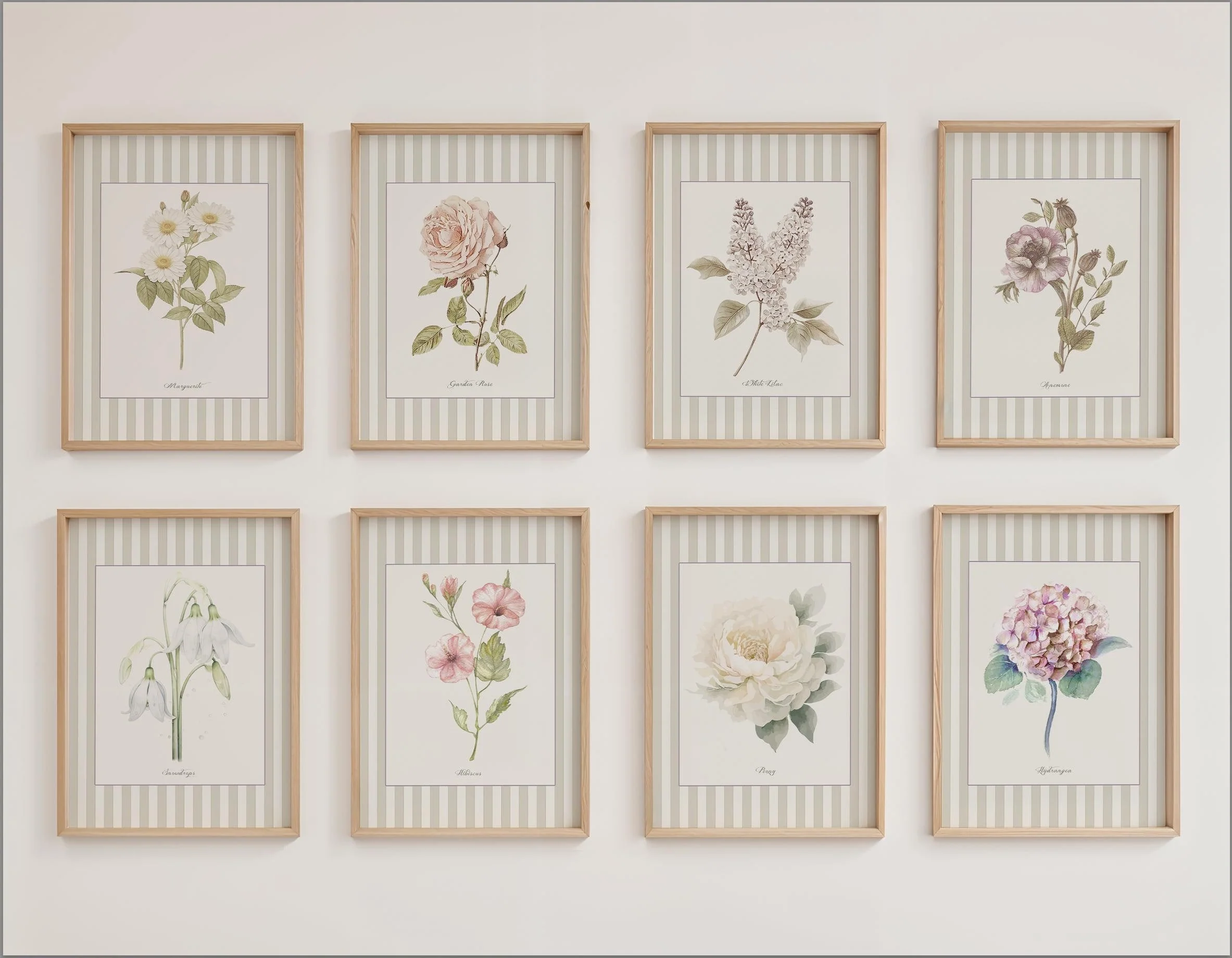 Botanical Watercolor Poster Hibiskus Print Set of 3 - Image 7