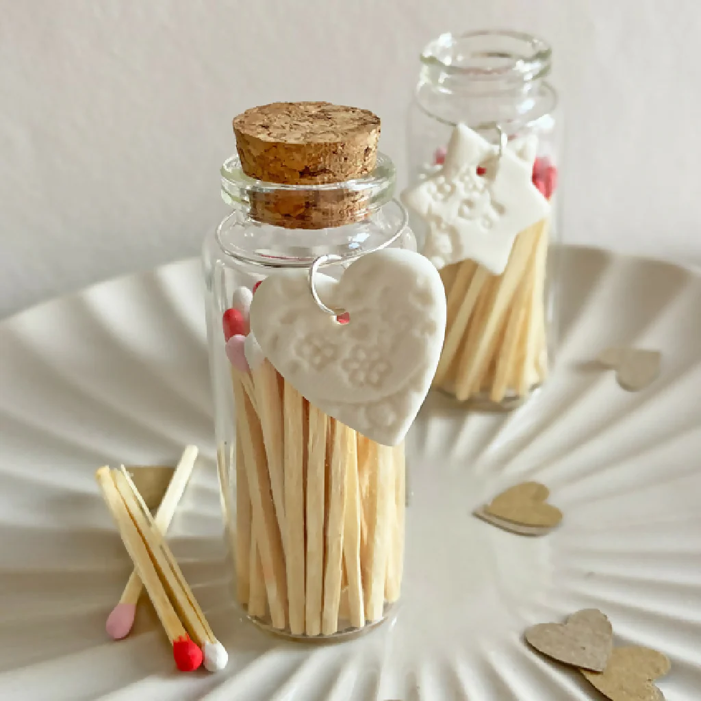 A Bottle Of Mixed Matches And Porcelain Charm - Image 3