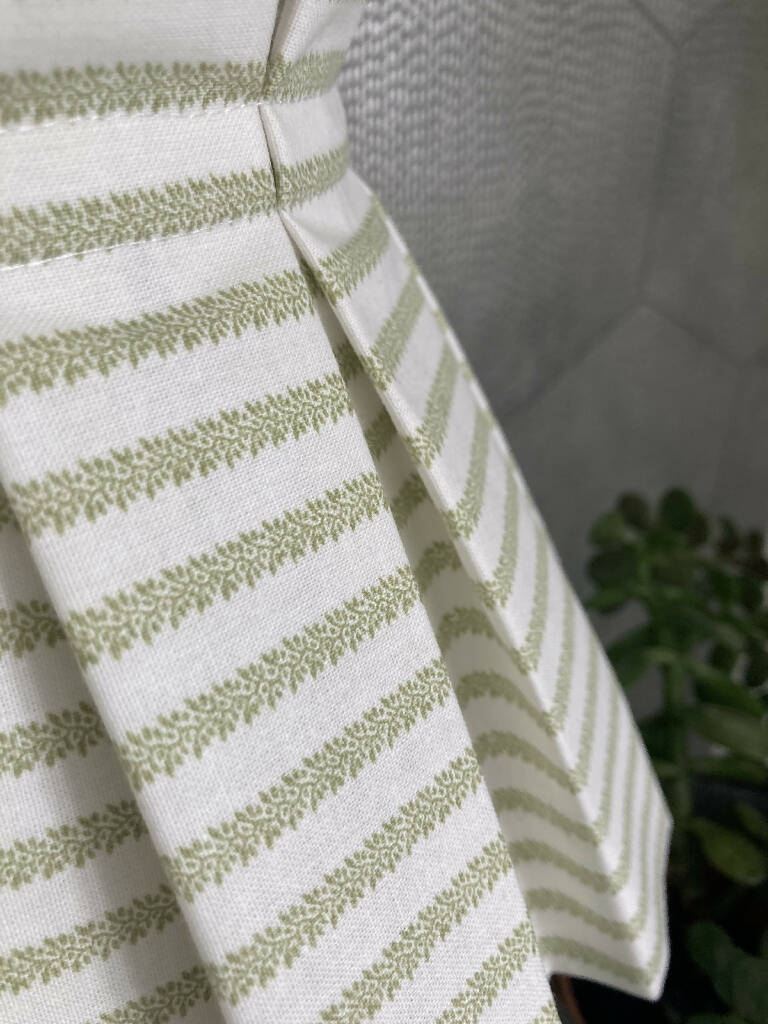 Box-pleated Lampshade in Botanical Green Stripe - Image 2