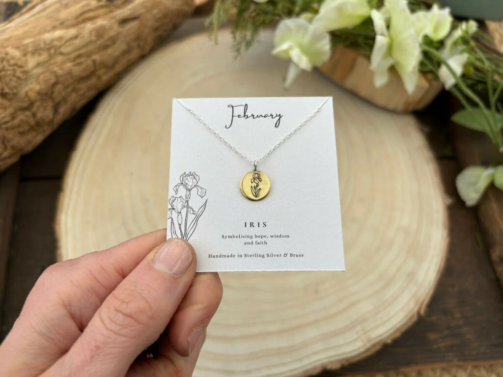 Brass Botanica Birth Flower Necklace - Image 10