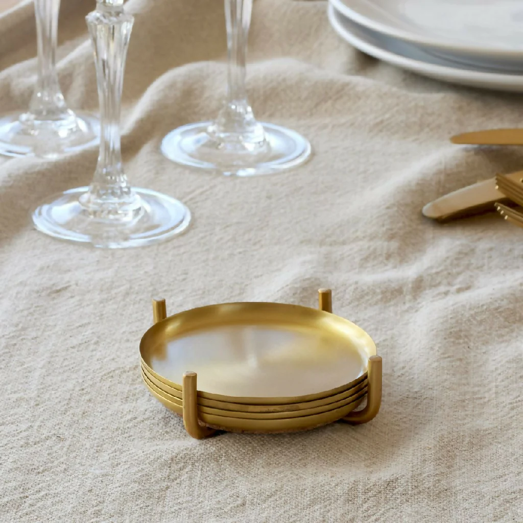 Brass Gold Coasters - Anika