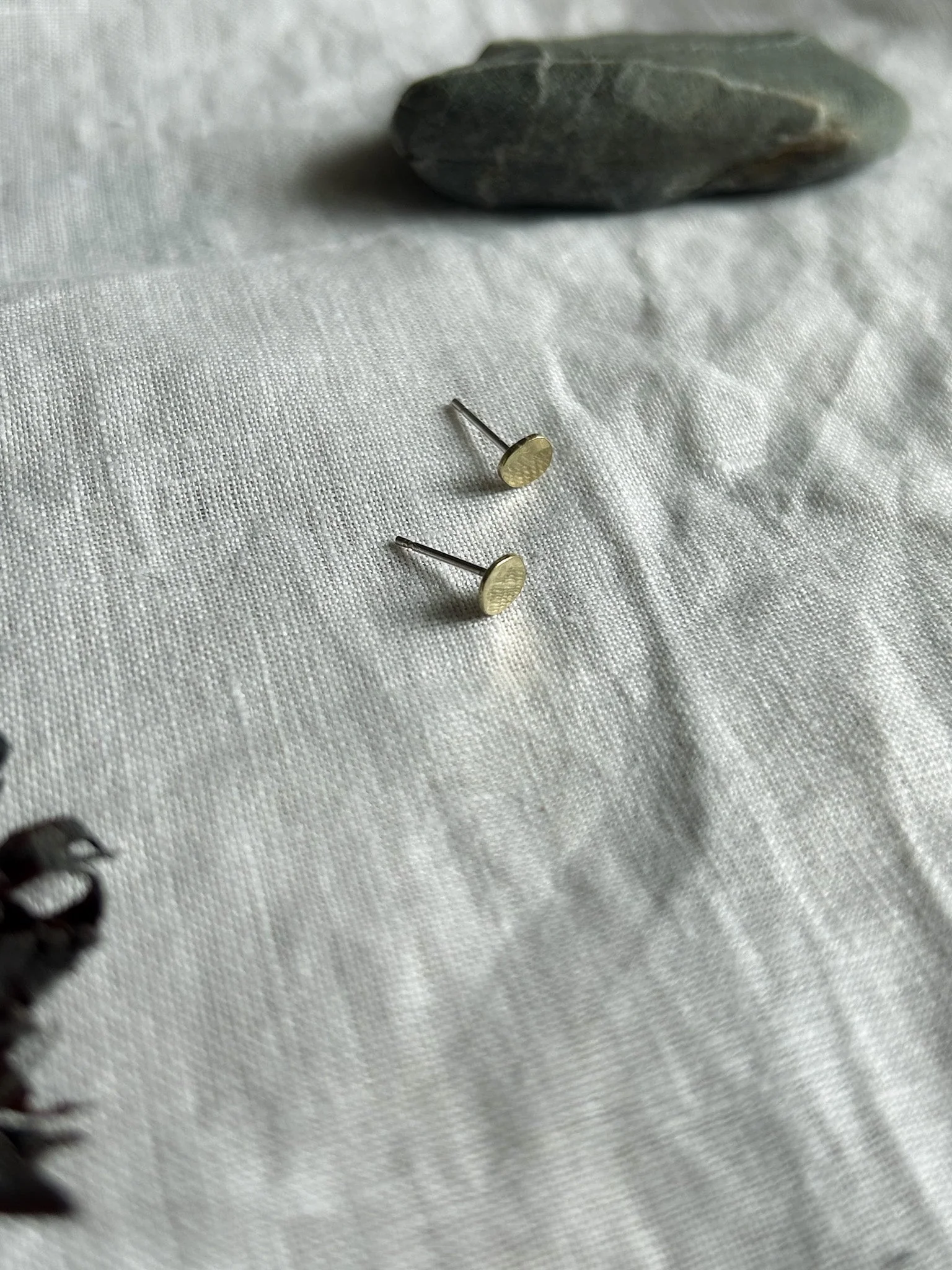 Brass Pebble Studs