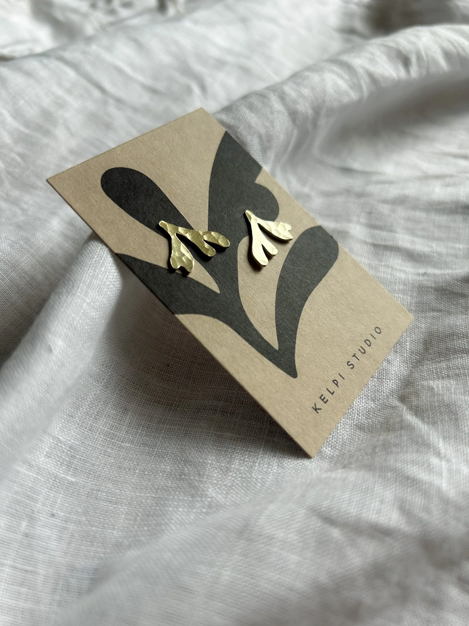 Brass Seaweed Studs - Image 2