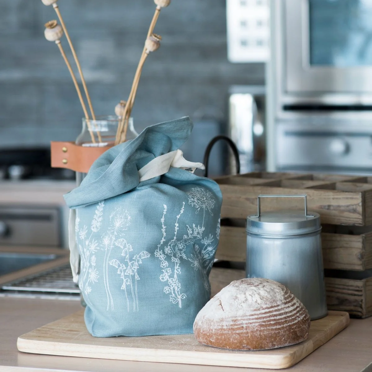Breathable Linen Bread Bag Garden Design - Image 12