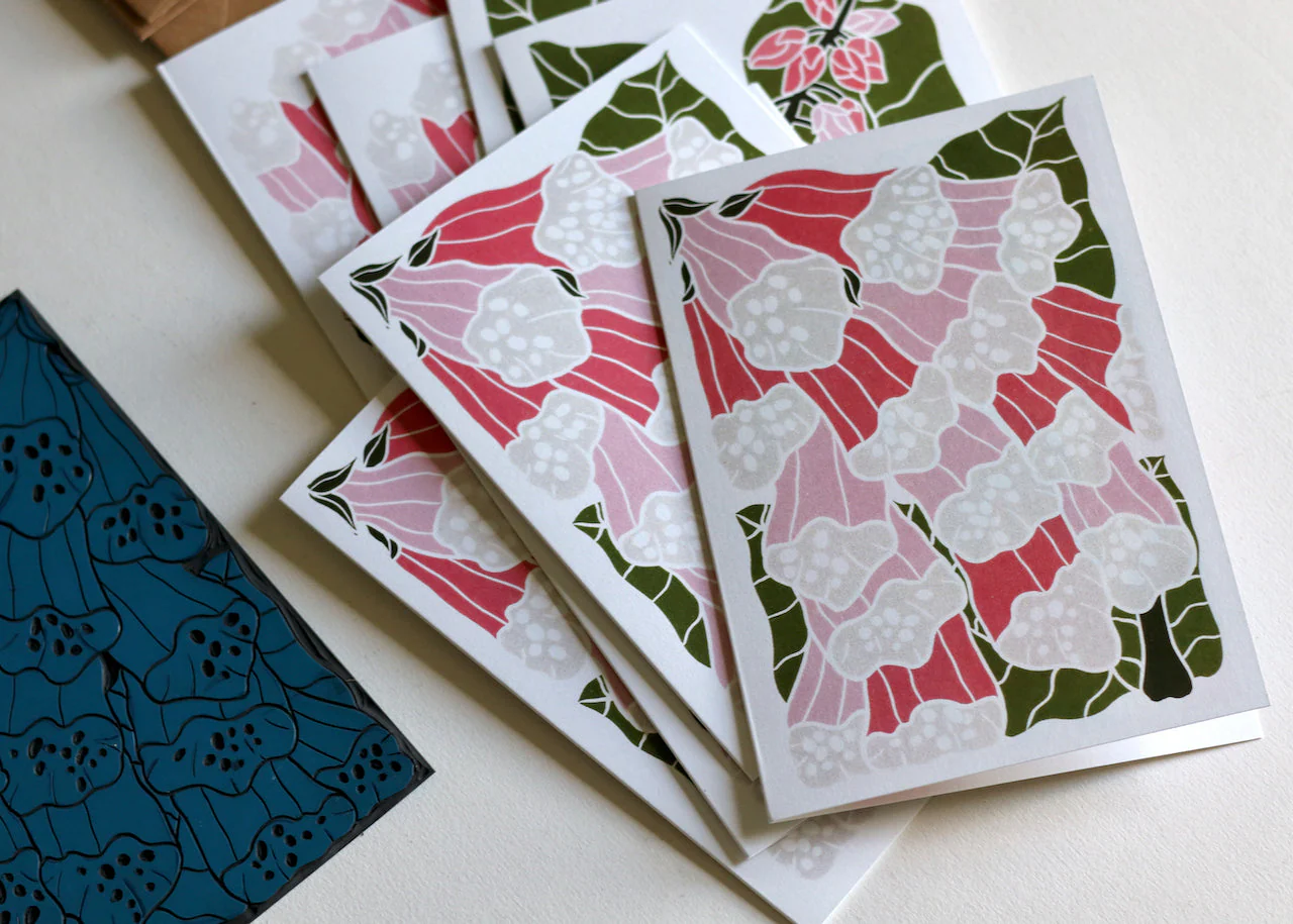 British Woodland Foxglove Notecards | Set of 8 Notecards & Envelopes - Image 4