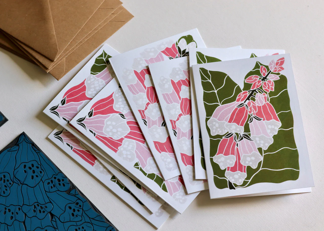 British Woodland Foxglove Notecards | Set of 8 Notecards & Envelopes - Image 5