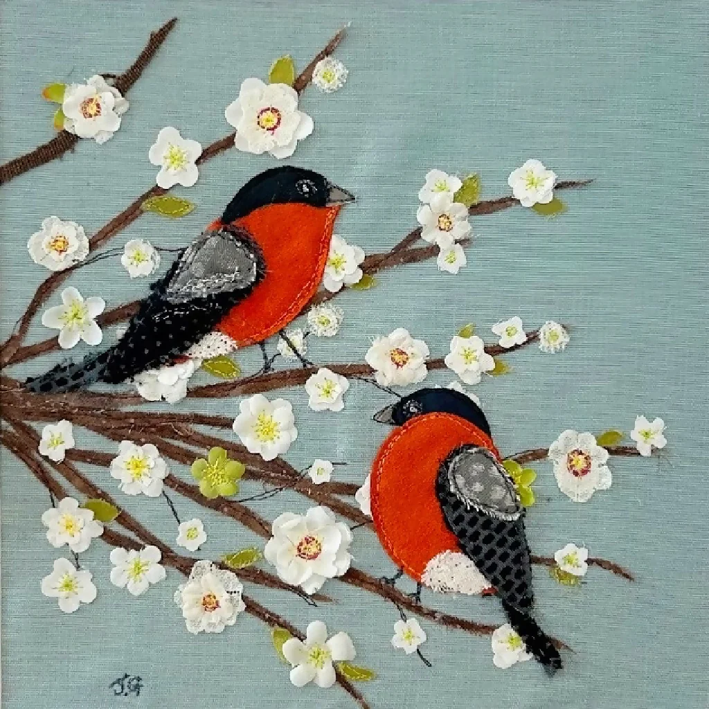 Bullfinches Ceramic Coaster - Image 2