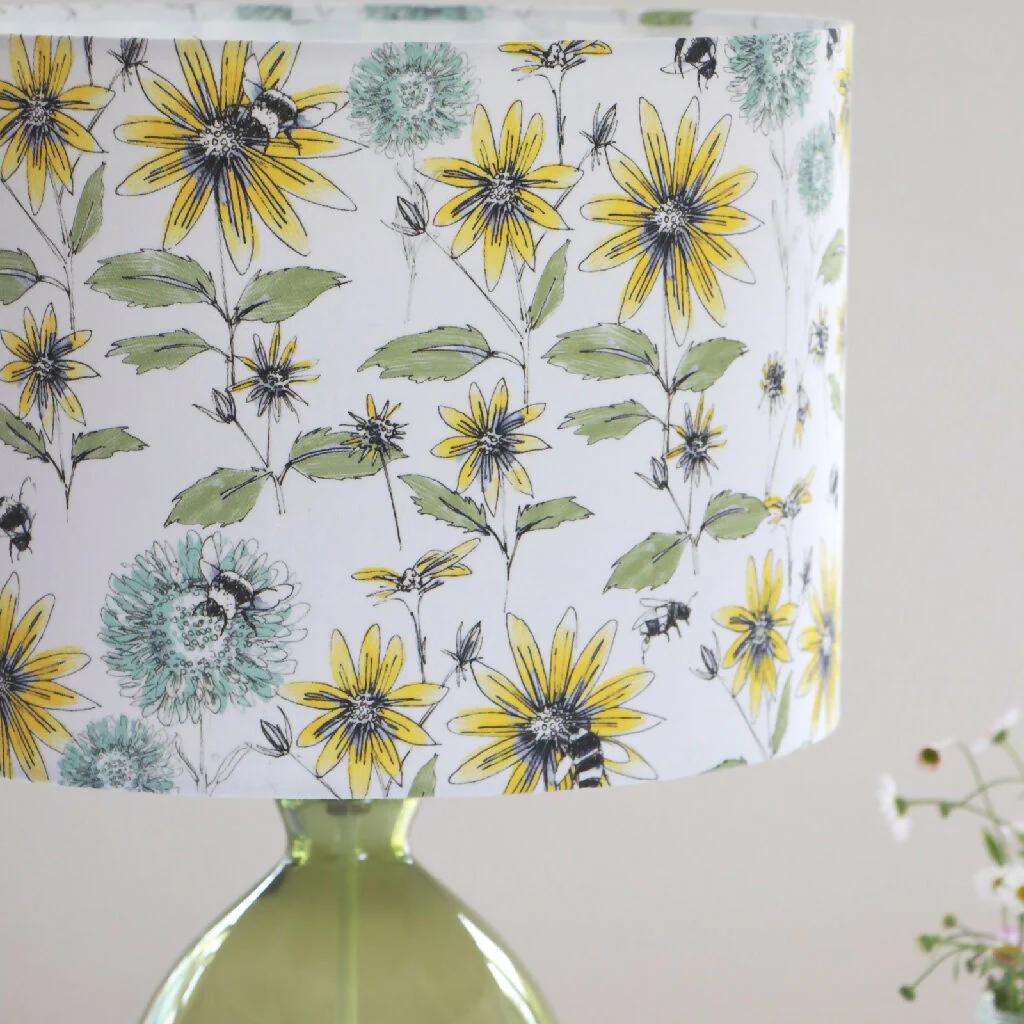 Bumblebee and Flora Designer Lampshade - Image 2