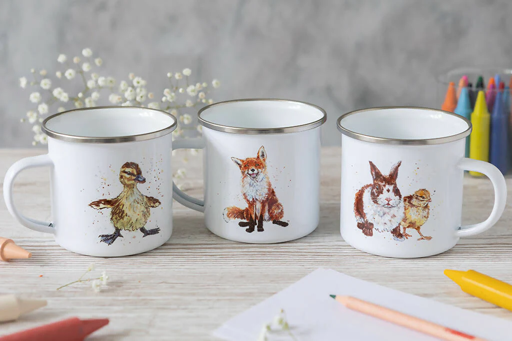 Bunny Rabbit Enamel Mug in White - Image 3