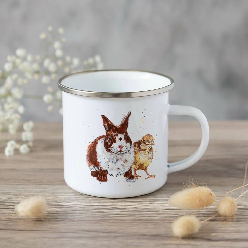 Bunny Rabbit Enamel Mug in White - Image 4