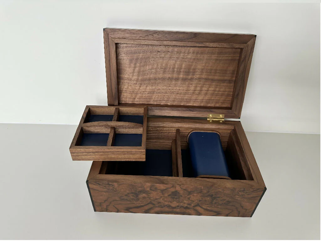 Burr Walnut Watch Box - Image 4