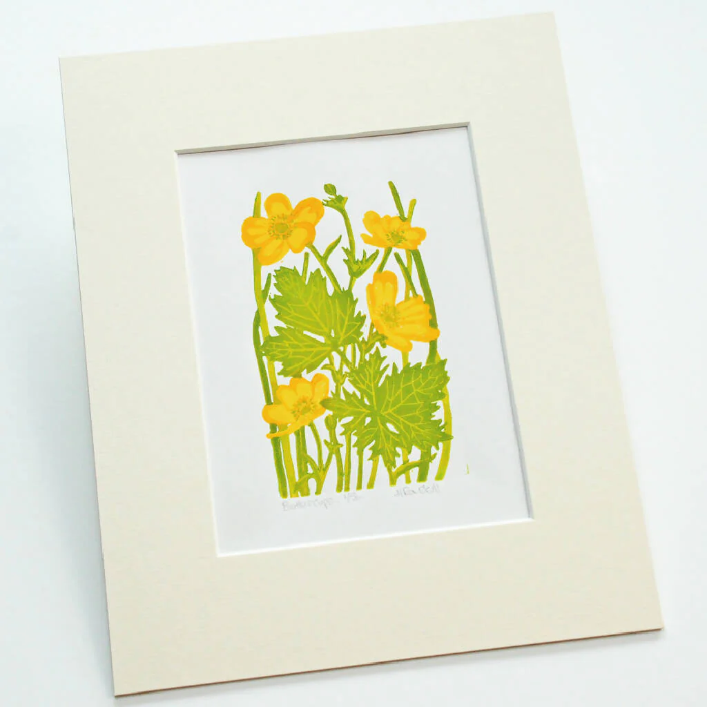 Buttercups - Limited Edition - Original Linocut Print - Image 2