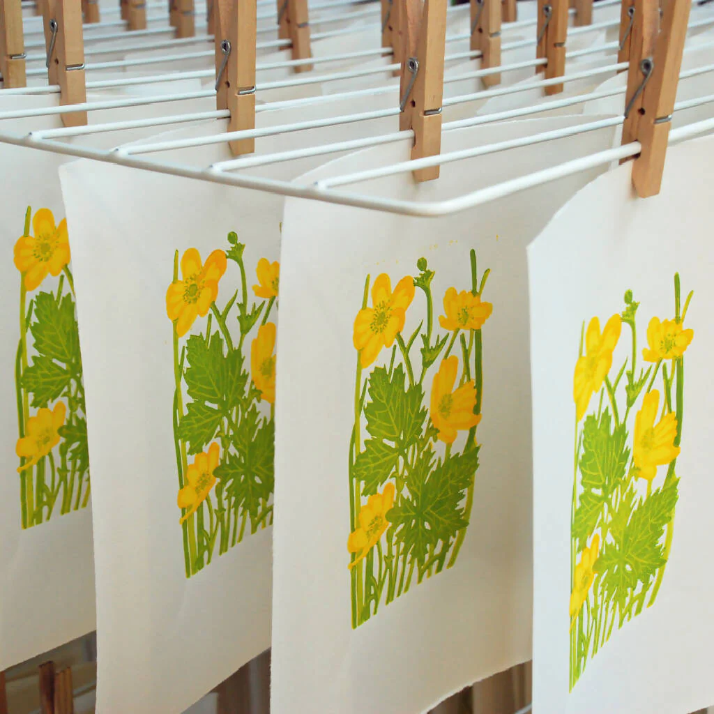 Buttercups - Limited Edition - Original Linocut Print - Image 4
