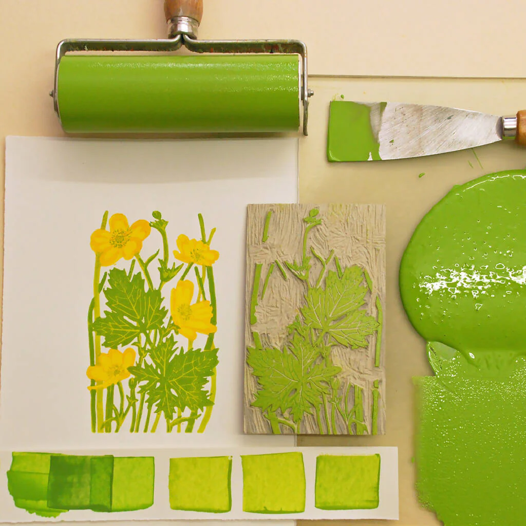 Buttercups - Limited Edition - Original Linocut Print - Image 5