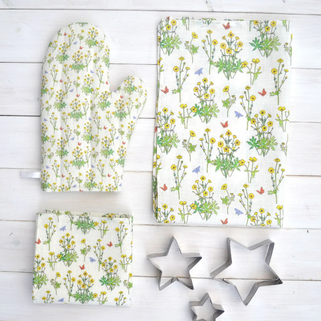 Buttercups Linen Tea Towel - Image 3