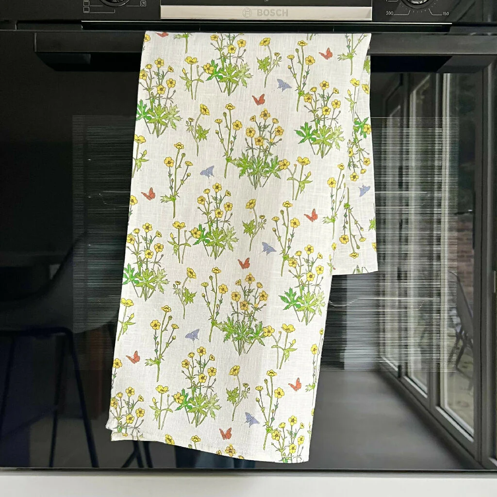 Buttercups Linen Tea Towel - Image 6