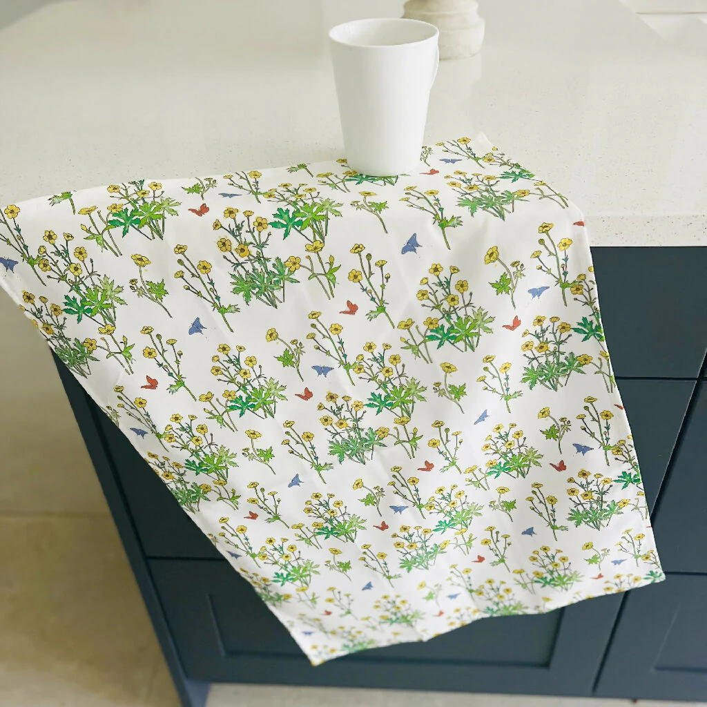 'Buttercups' Organic Cotton Tea Towel - Image 3