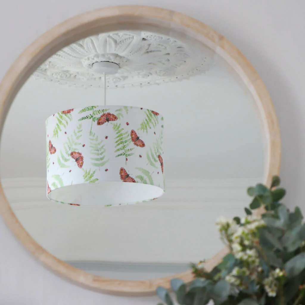 Butterfly and Fern Designer Lampshade - Image 4