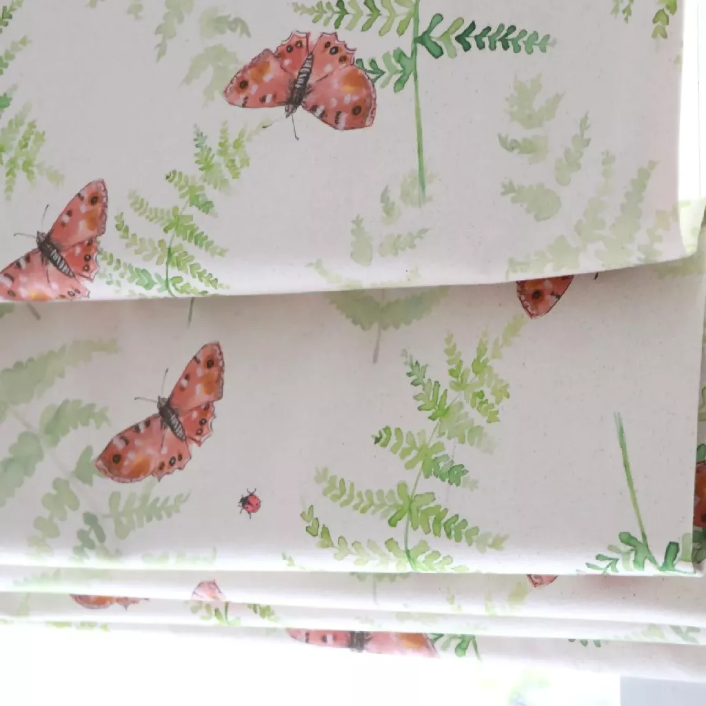 Butterfly and Fern Organic Soft Furnishing Fabric - Image 4