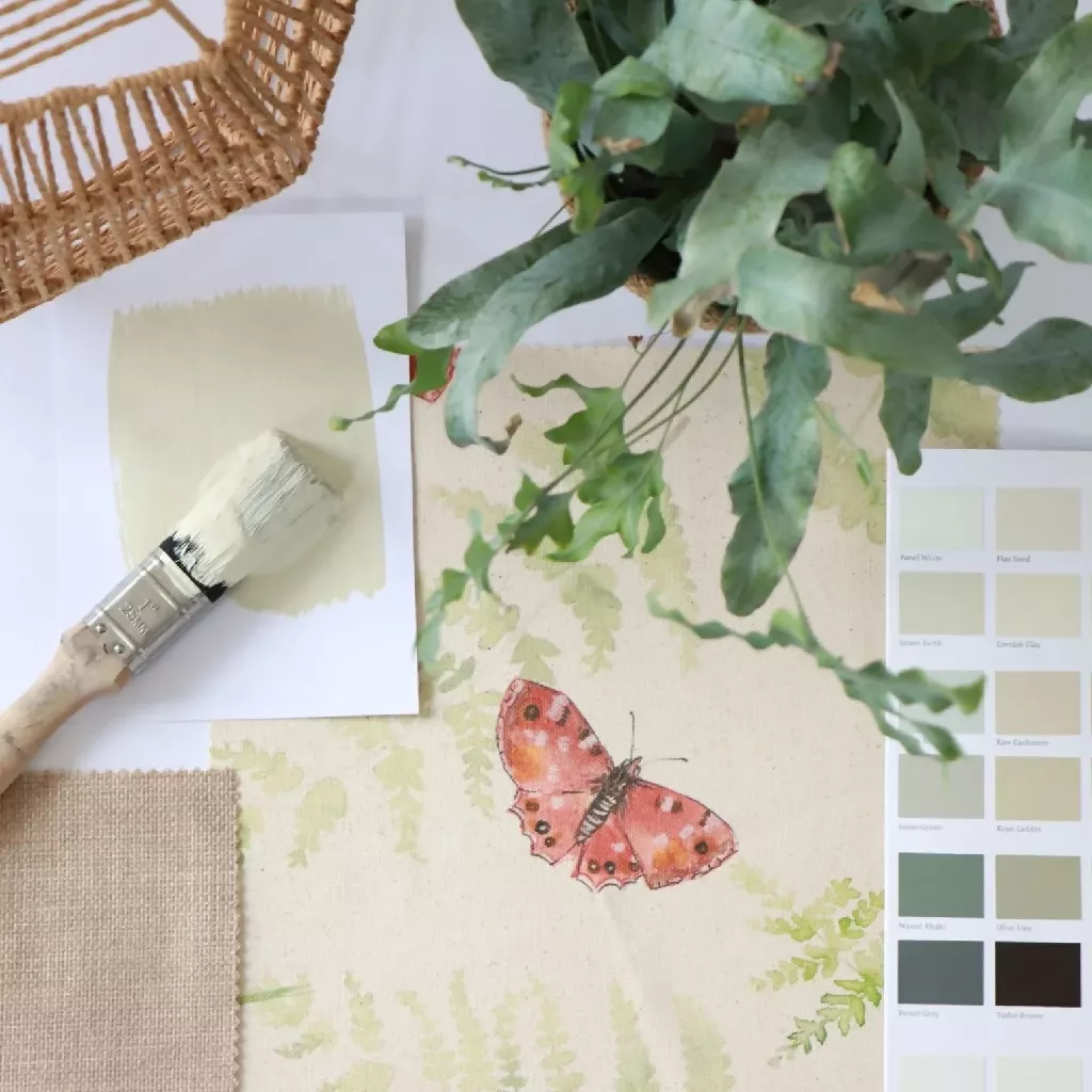 Butterfly and Fern Organic Soft Furnishing Fabric - Image 5