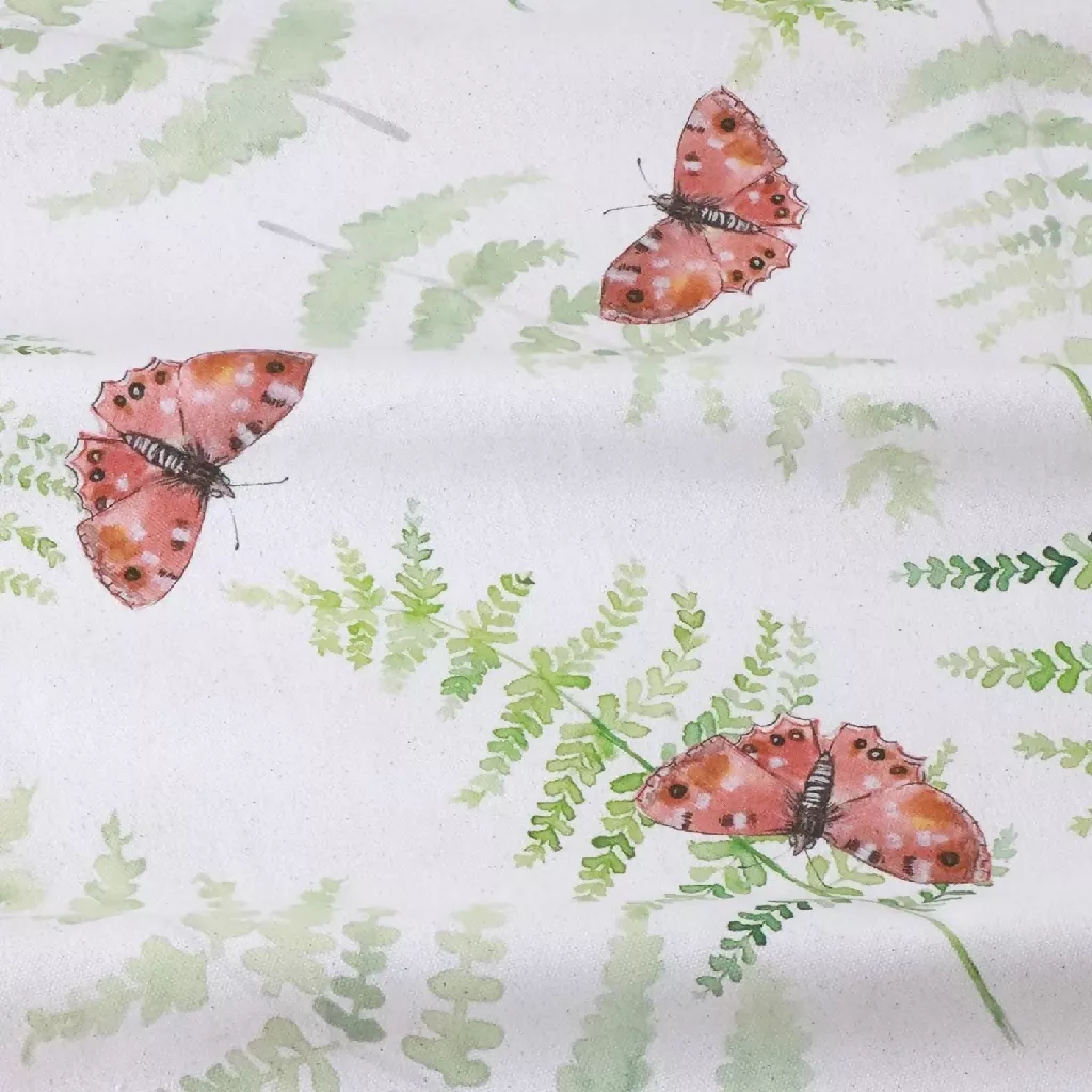 Butterfly and Fern Organic Soft Furnishing Fabric - Image 6