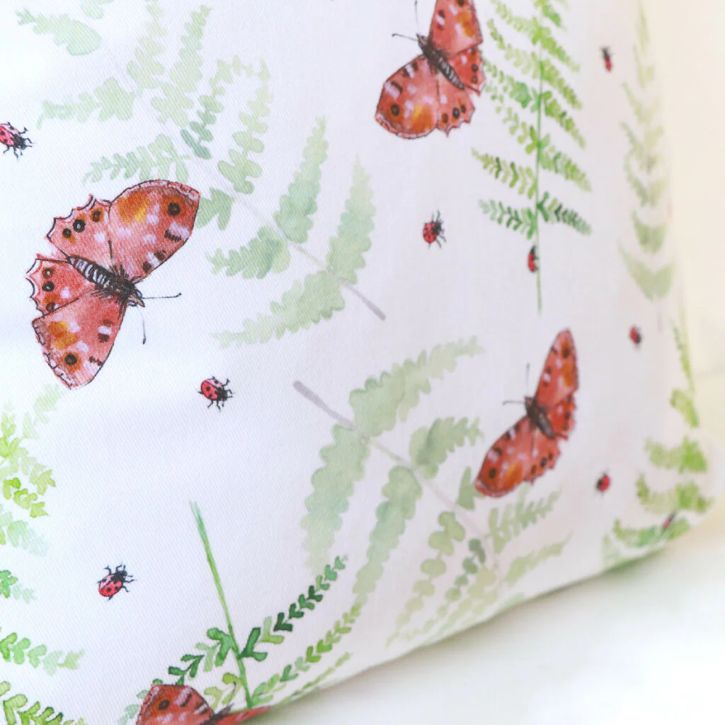 Butterfly and Fern Woodland Cushion - Image 3
